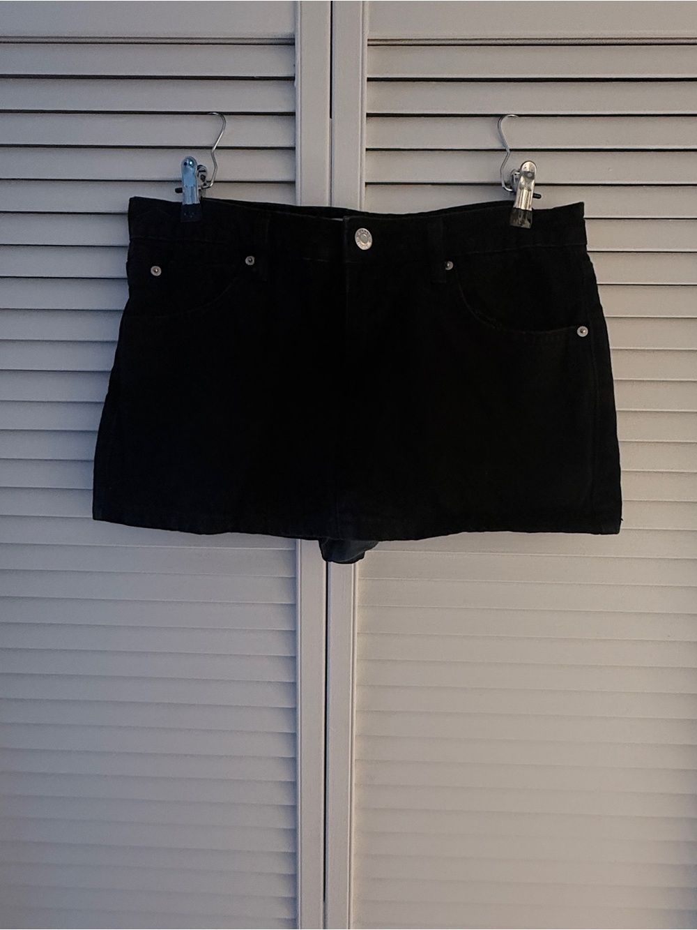 Garage Low Rise Black Women's Denim Mini Skirt